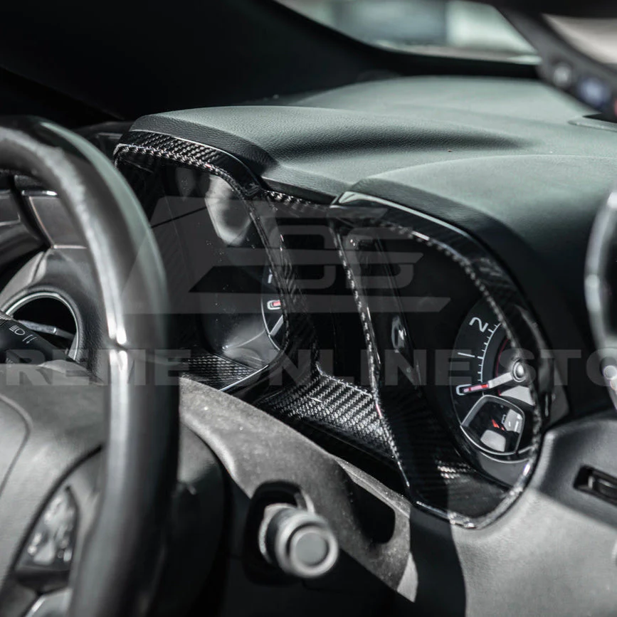 2010-15 Chevrolet Camaro Dry Carbon Fiber Dashboard Cluster Trim Cover - Image 4