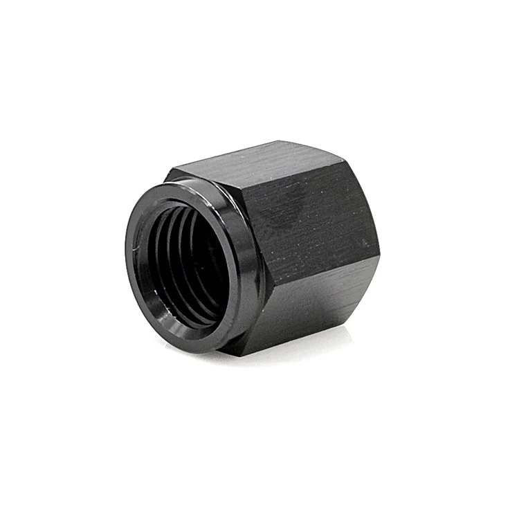 -10AN AN Flare Cap, 6061 Aluminum, Black Hard Anodized - Image 2