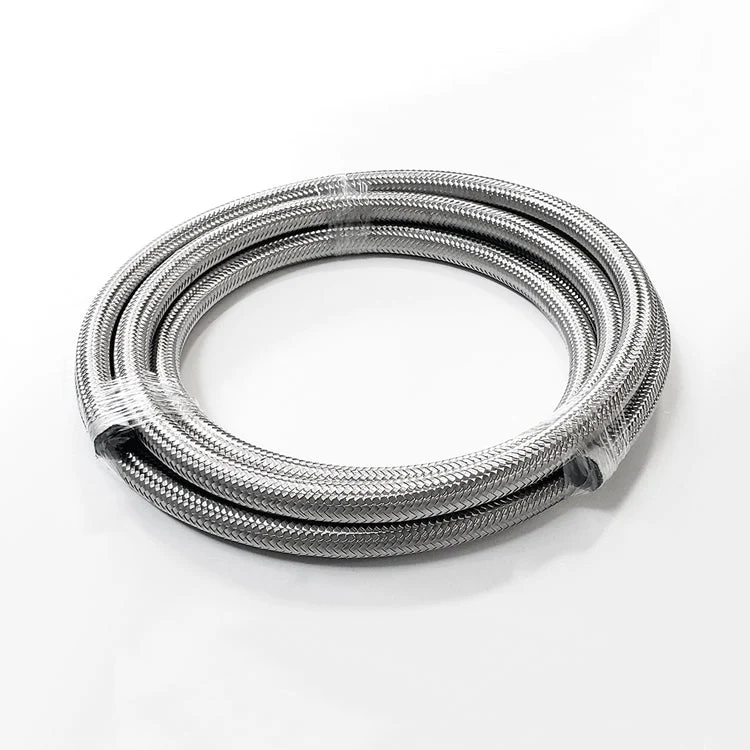 -10AN Stainless Steel Braided Flex Hose with Reinforced Rubber Liner - 5 Foot Length