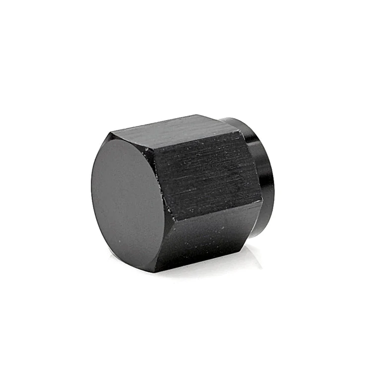 -12AN AN Flare Cap, 6061 Aluminum, Black Hard Anodized