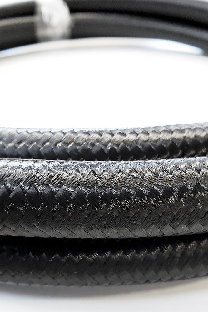 -12AN Black Nylon Braided Flex Hose with Reinforced Rubber Liner - 5 Foot Length - Image 2