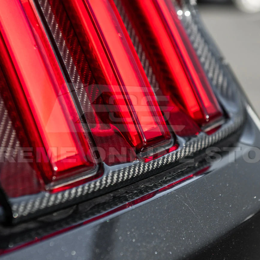 2015-17 Ford Mustang DRY CARBON FIBER Rear Tail Light Trim Bezel Cover Pair - Image 14