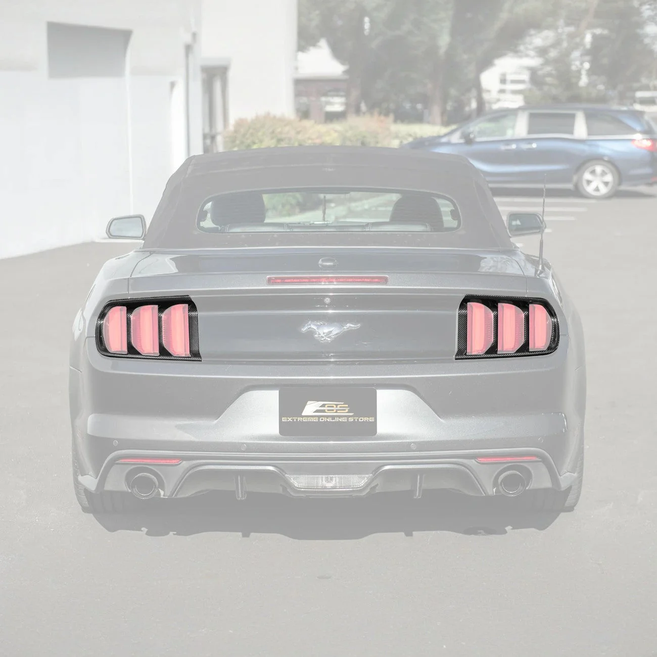2015-17 Ford Mustang DRY CARBON FIBER Rear Tail Light Trim Bezel Cover Pair - Image 2
