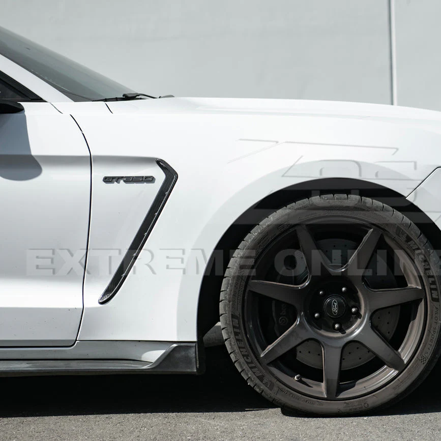 2015-20 Ford Mustang DRY Carbon Fiber Front Side Fender Vent Cover - Image 6