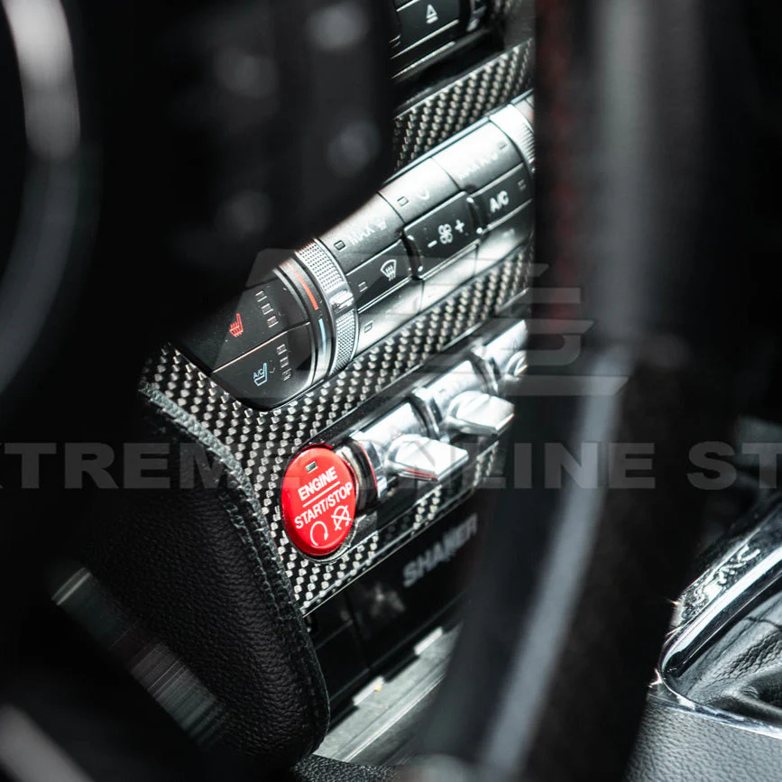 2015-23 Ford Mustang DRY CARBON FIBER Center Console Control Panel Cover - Image 10