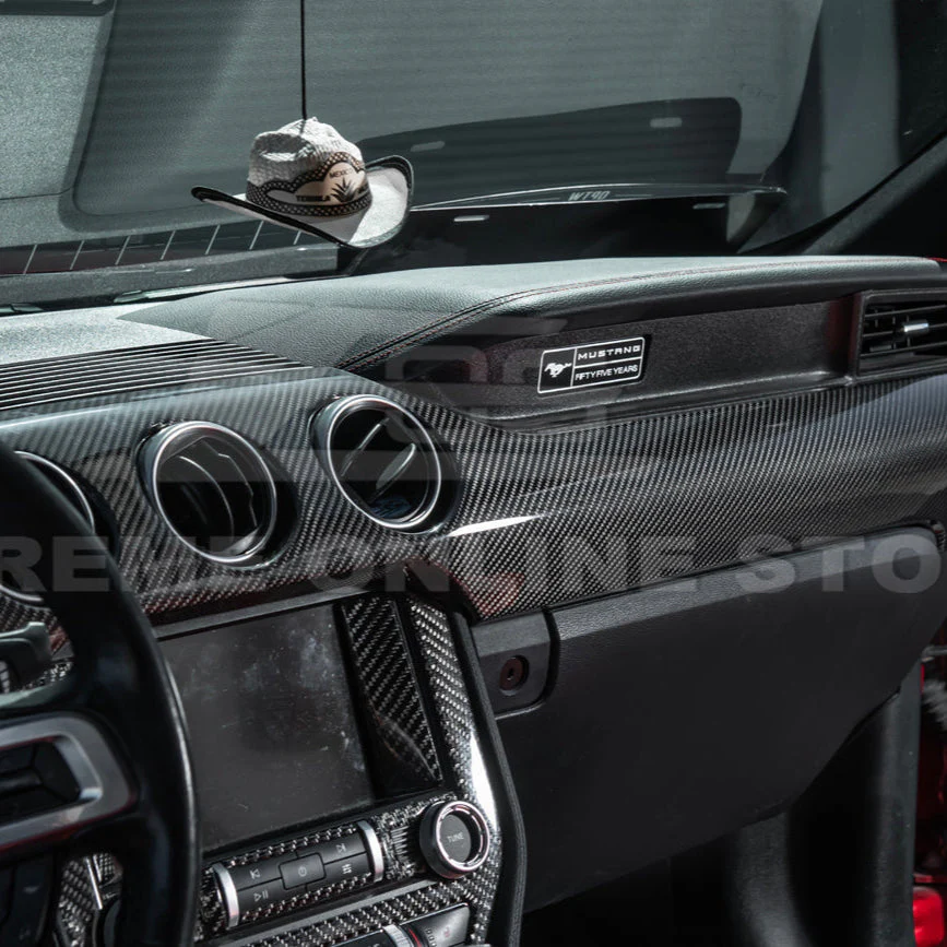 2015-23 Ford Mustang 3 AC DRY CARBON FIBER Dashboard Panel Trim - Image 7