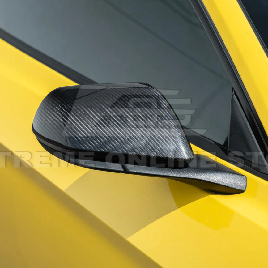 2015-Up Ford Mustang DRY Carbon Fiber Side Mirror Cap Cover Pair - Image 8