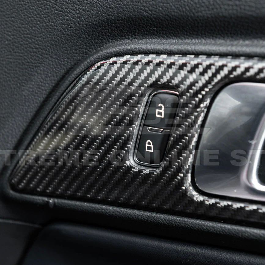 2015-Up Ford Mustang DRY CARBON FIBER Door Handle Panel Cover - Image 10