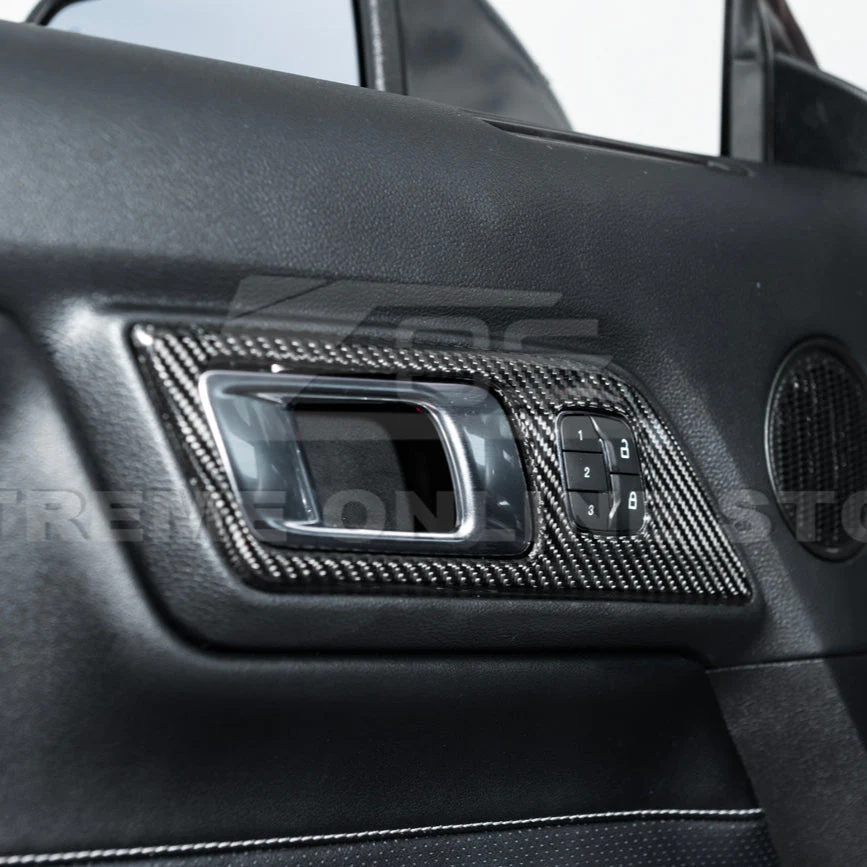 2015-Up Ford Mustang DRY CARBON FIBER Door Handle Panel Cover - Image 4