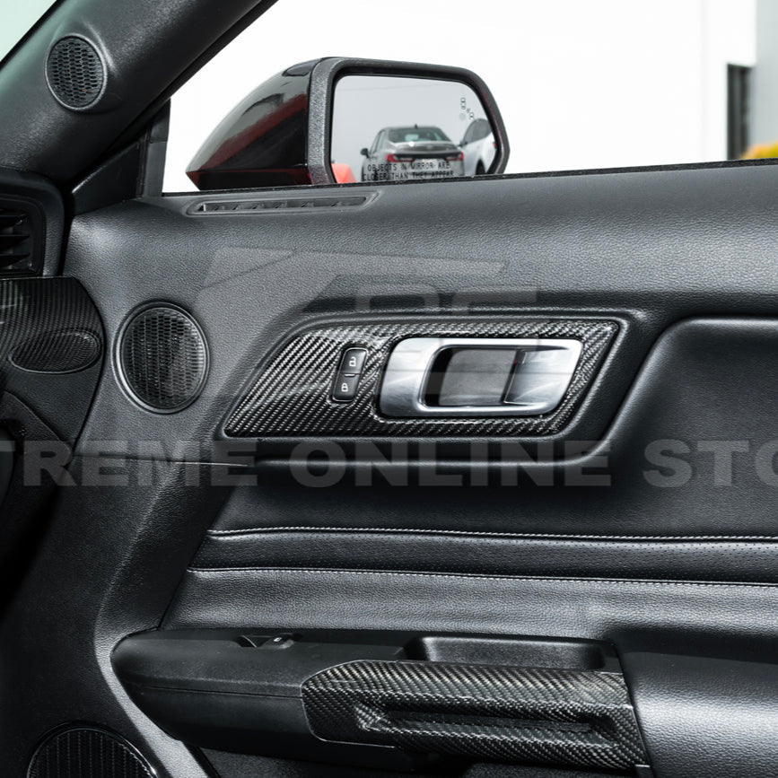 2015-Up Ford Mustang DRY CARBON FIBER Door Handle Panel Cover - Image 7