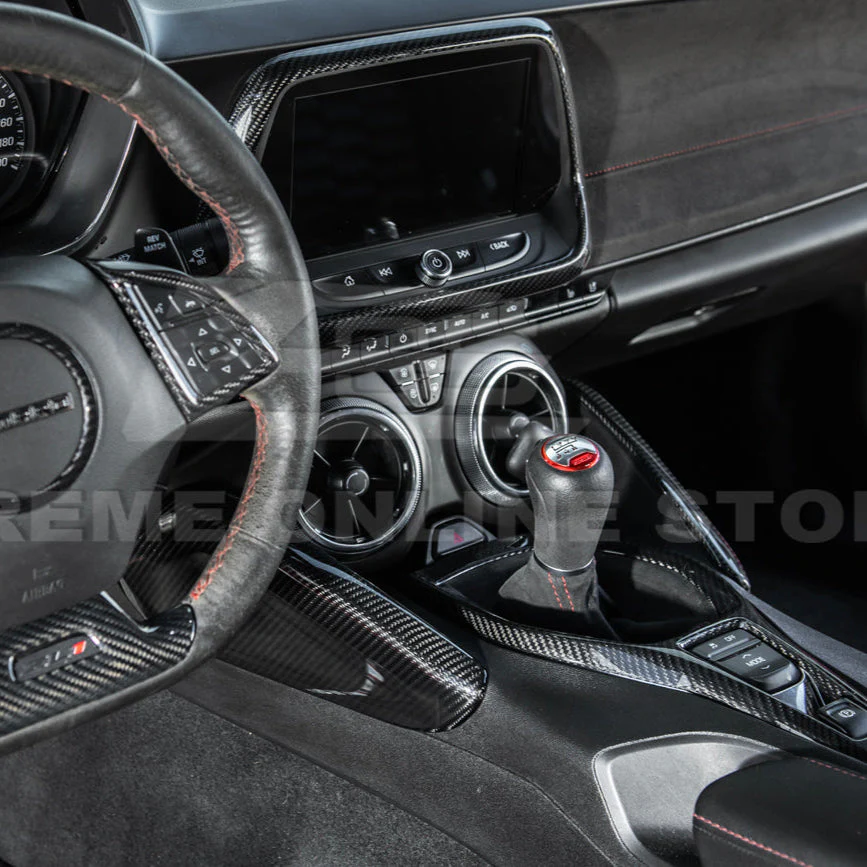 2019-24 Camaro Dry Carbon Fiber Front Side Knee Pad Panel Cover Pair - Image 4