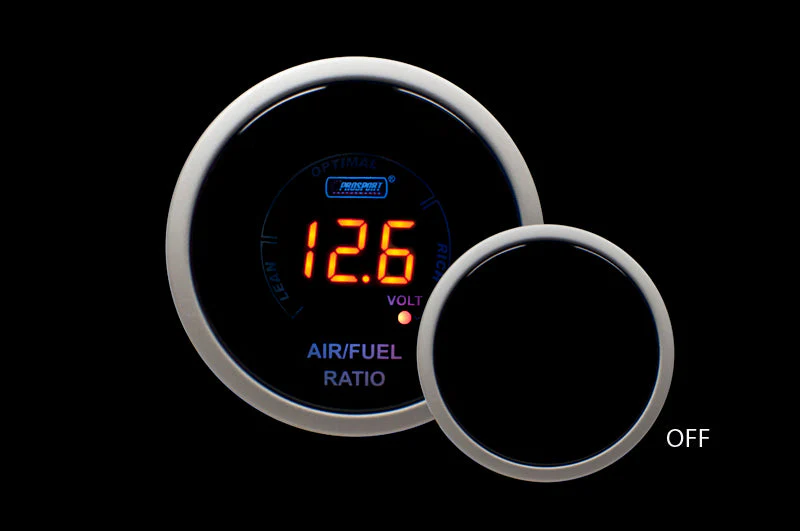2-1/16" Digital Air Fuel Ratio & Volt Gauge-Amber - Image 4