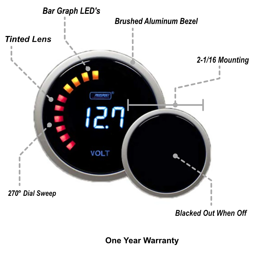 2-1/16" Digital Volt Gauge - Image 2