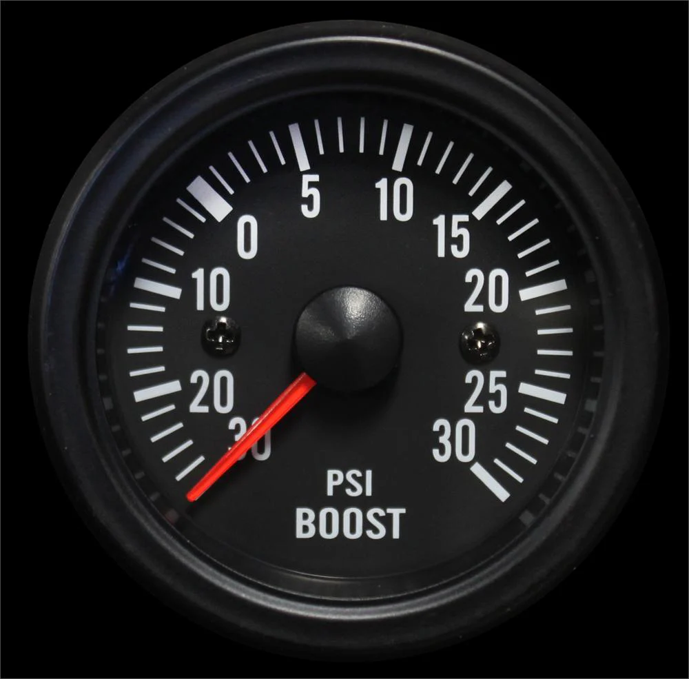 2-1/16" Electrical Boost Gauge Clear Lens White LED - Image 3