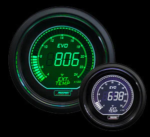 2-1/16" Evo Electrical Green and White Exhaust Gas Temperature Gauge- - Image 4