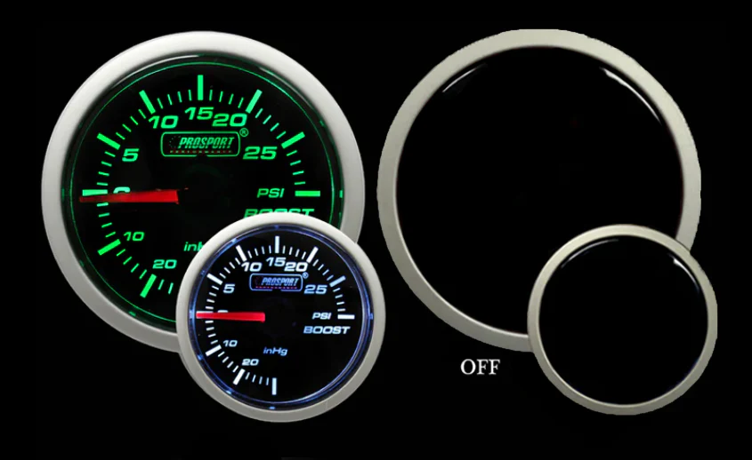 2-1/16" Green/White Electrical Boost Gauge - Image 4