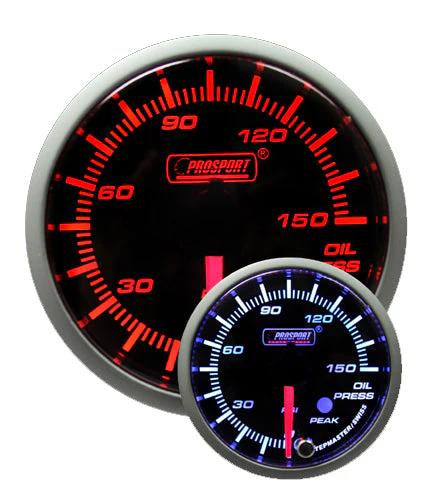 2-1/16" Premium Amber / White Oil Pressure Gauge