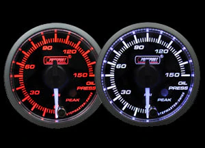 2-1/16" Premium White Pointer Clear Lens Amber/White Oil Pressure Gauge - Image 4