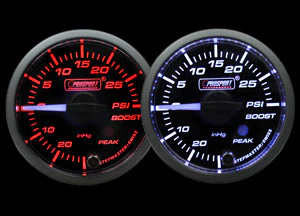 2-1/16" Premium White Pointer Clear Lens Boost gauge Amber/White - Image 4