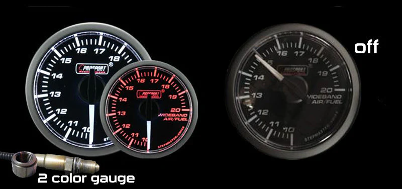 2-1/16" Wideband Premium White Pointer Clear Lens Air Fuel Ratio kit-Amber/White - Image 4