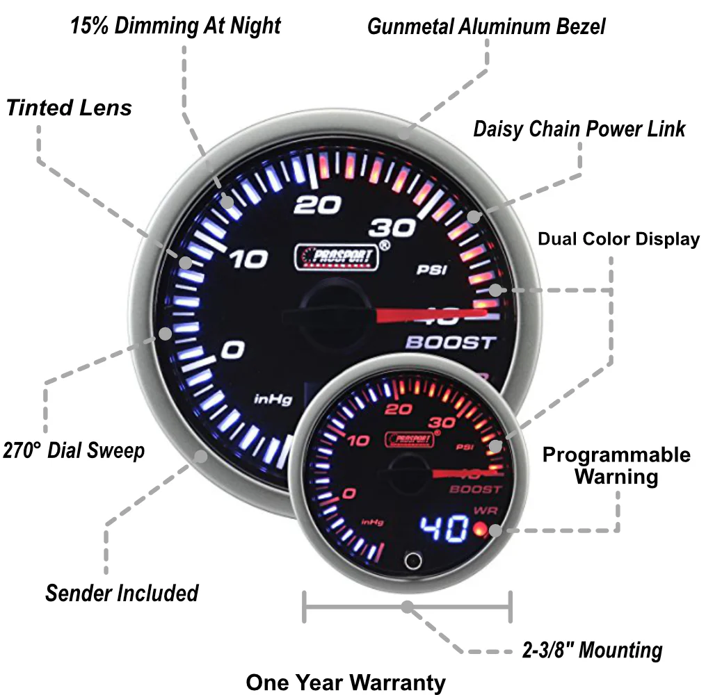 2-3/8" JDM Electrical Boost Gauge - Image 2