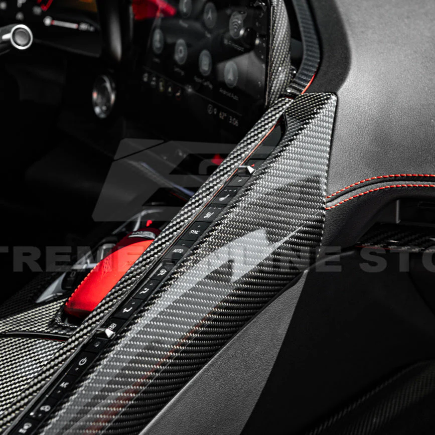 Corvette C8 DRY CARBON FIBER Center Console Armrest Right Trim Panel - Image 8