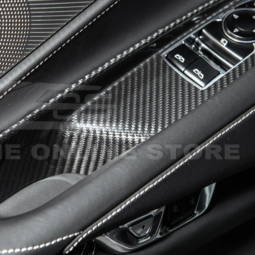 Corvette C8 Coupe DRY CARBON FIBER Side Window Switch Control Panel Cover - Image 8