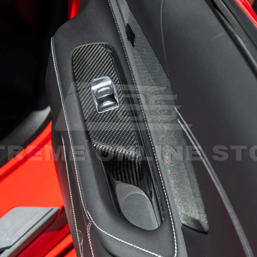 Corvette C8 DRY CARBON FIBER Door Window Control Panel Switch Cover - Image 10
