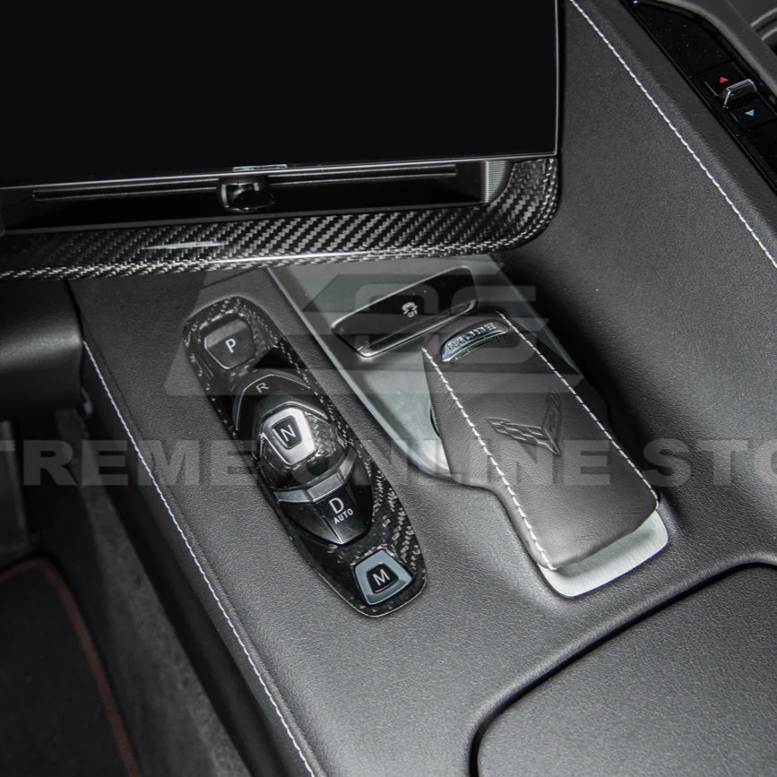 Corvette C8 DRY CARBON FIBER Gear Switch Control Panel Trim Cover Overlay - Image 4