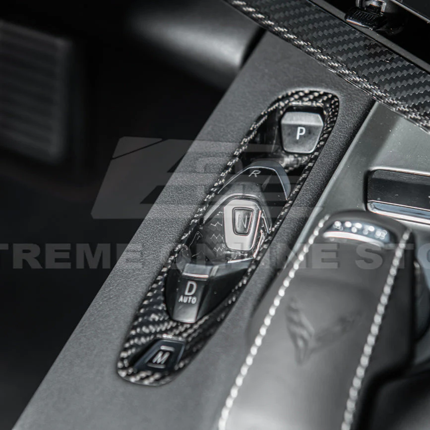 Corvette C8 DRY CARBON FIBER Gear Switch Control Panel Trim Cover Overlay - Image 6