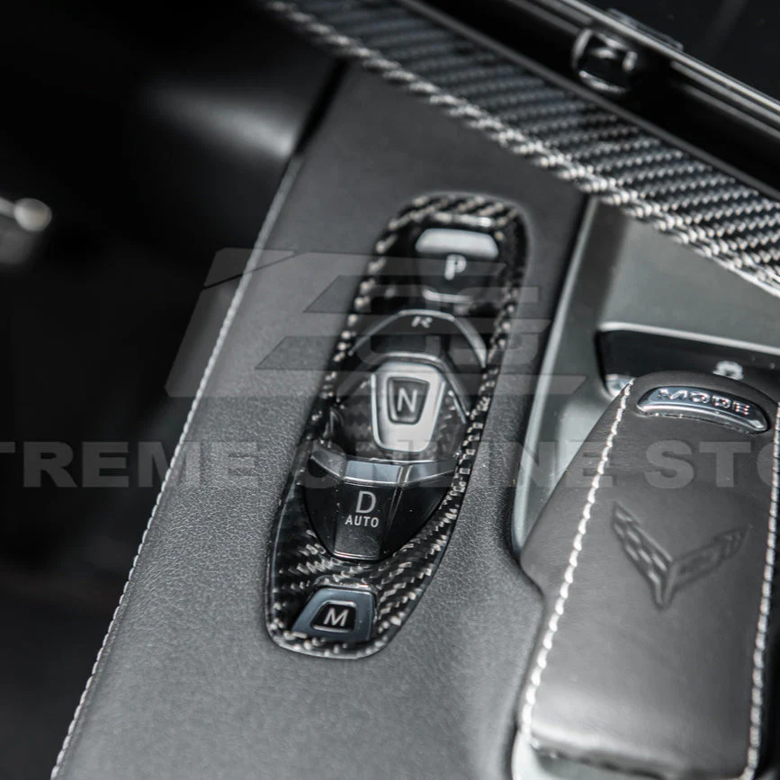 Corvette C8 DRY CARBON FIBER Gear Switch Control Panel Trim Cover Overlay - Image 7