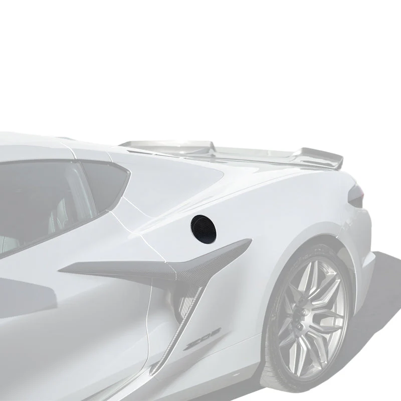 2020-Up Corvette C8 | DRY CARBON FIBER Side Fender Fuel Tank Gas Lid Cover