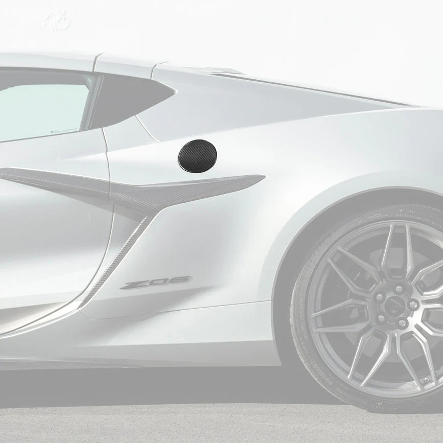 2020-Up Corvette C8 | DRY CARBON FIBER Side Fender Fuel Tank Gas Lid Cover - Image 3