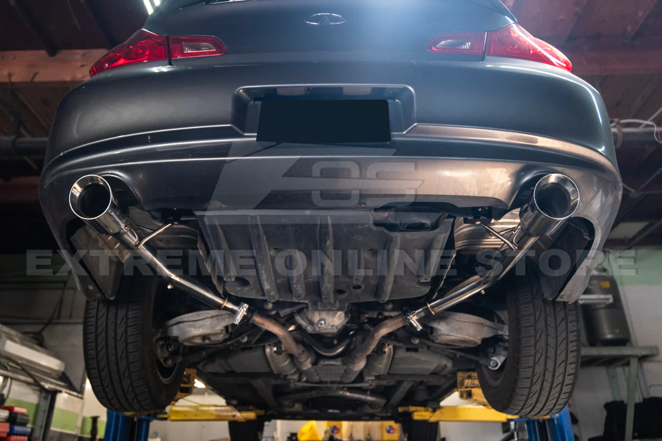 2007-2014 Infiniti G35 G37 Sedan Muffler Delete Axle Back Dual Burnt Tips Exhaust - Image 4