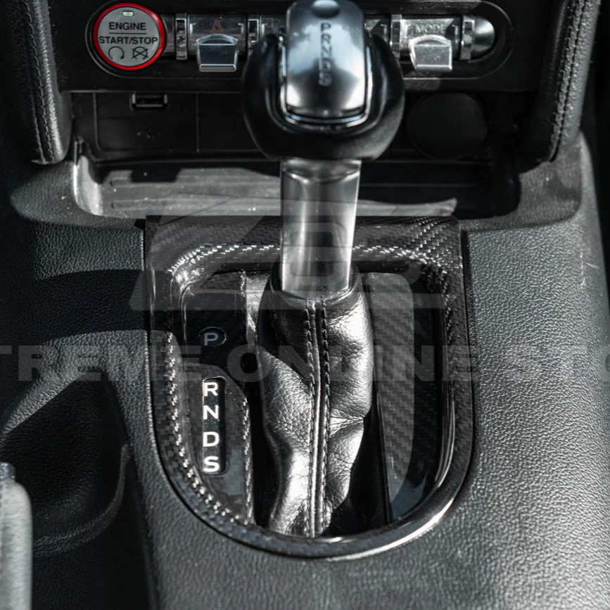 2015-23 Ford Mustang DRY CARBON FIBER Center Gear Shift Panel Trim Cover - Image 19