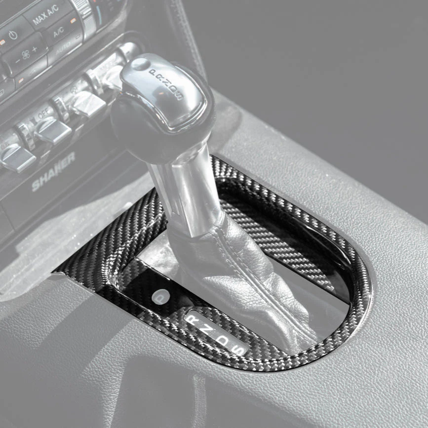 2015-23 Ford Mustang DRY CARBON FIBER Center Gear Shift Panel Trim Cover - Image 2