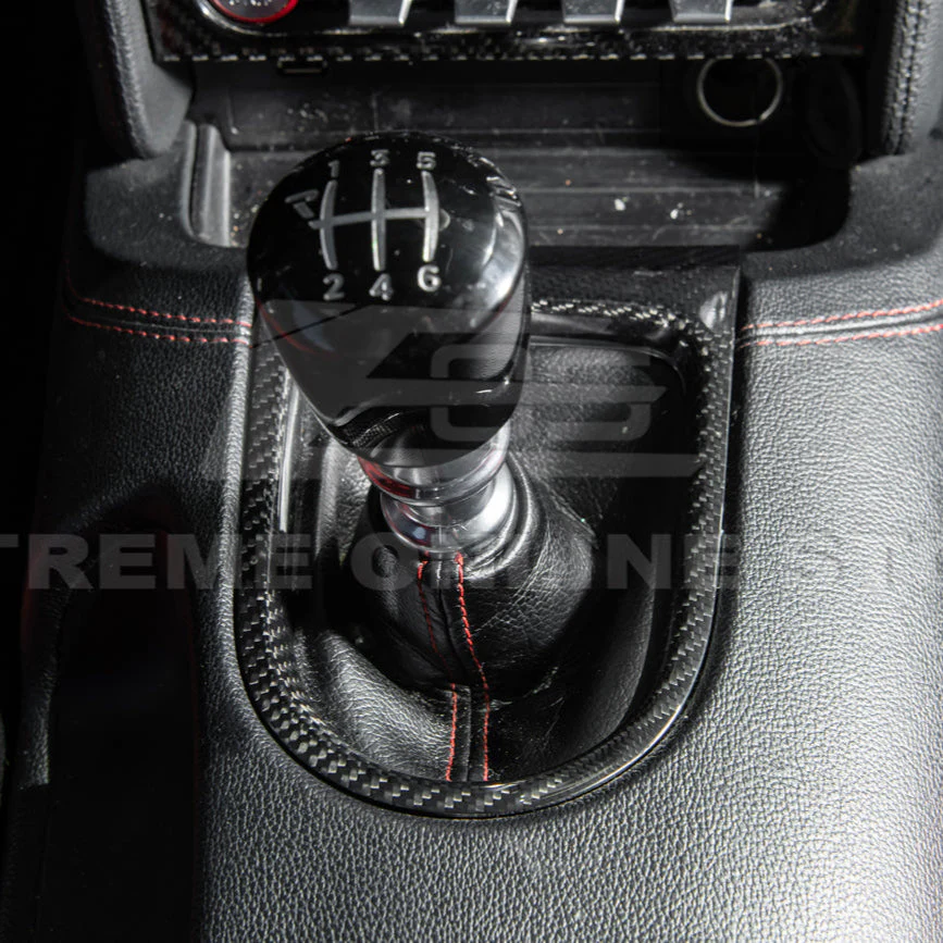 2015-23 Ford Mustang DRY CARBON FIBER Center Gear Shift Panel Trim Cover - Image 5