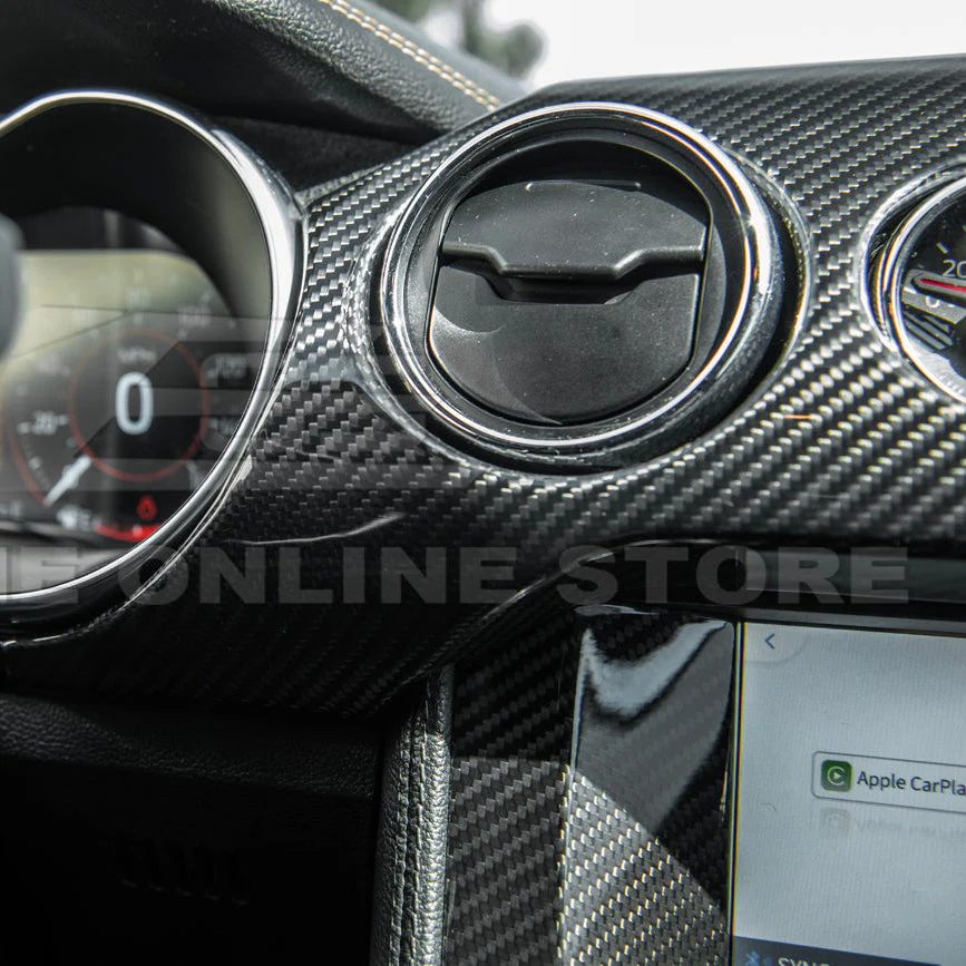 2015-23 Ford Mustang DRY CARBON FIBER Instrument Dashboard Panel Trim - Image 12