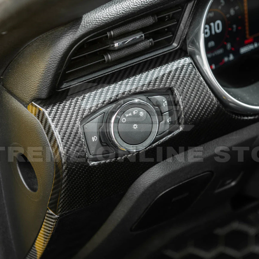 2015-23 Ford Mustang DRY CARBON FIBER Instrument Dashboard Panel Trim - Image 13