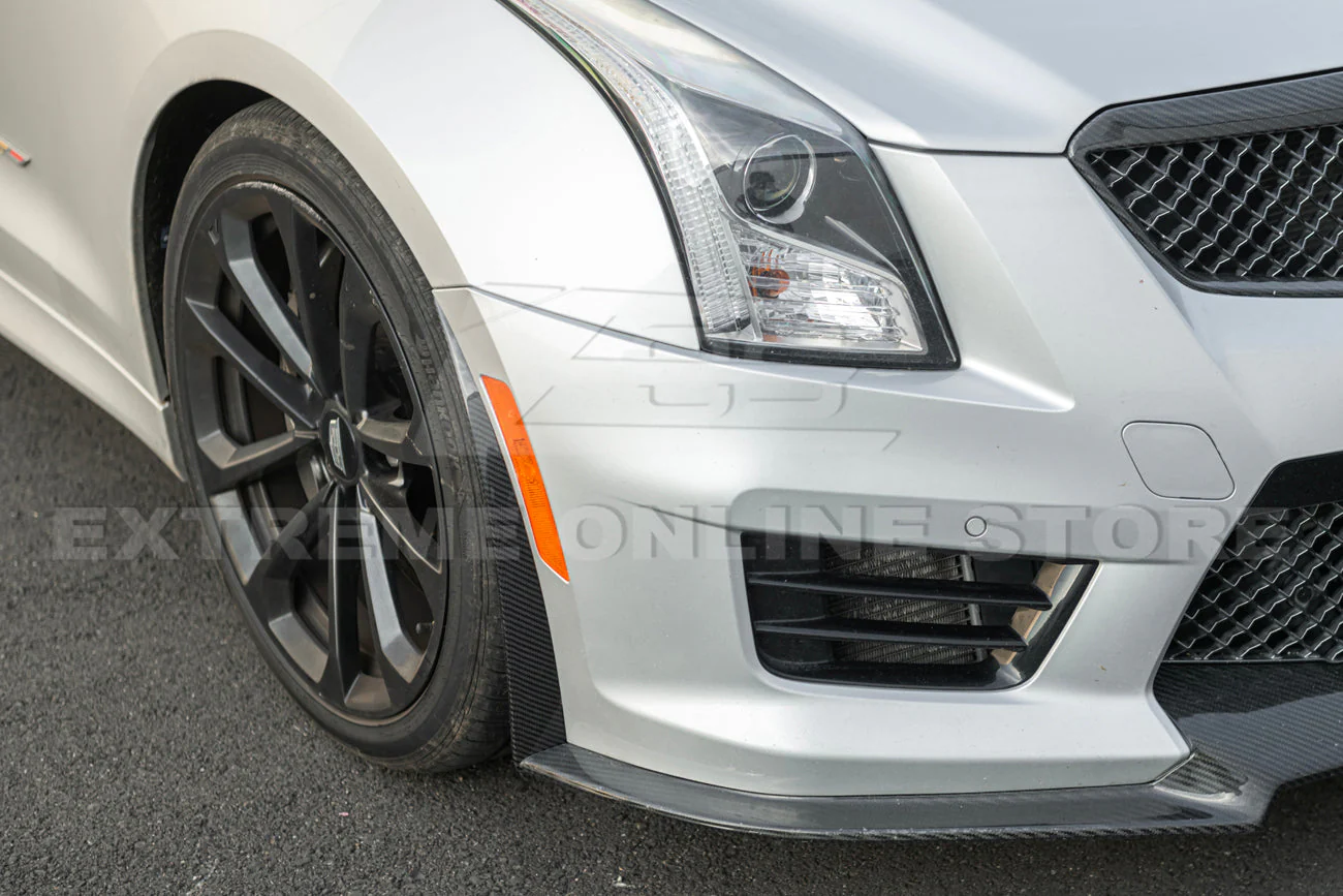 2016-19 Cadillac ATS-V Track Package Dry carbon Fiber Front Lip & Side Wheel Arch - Image 7