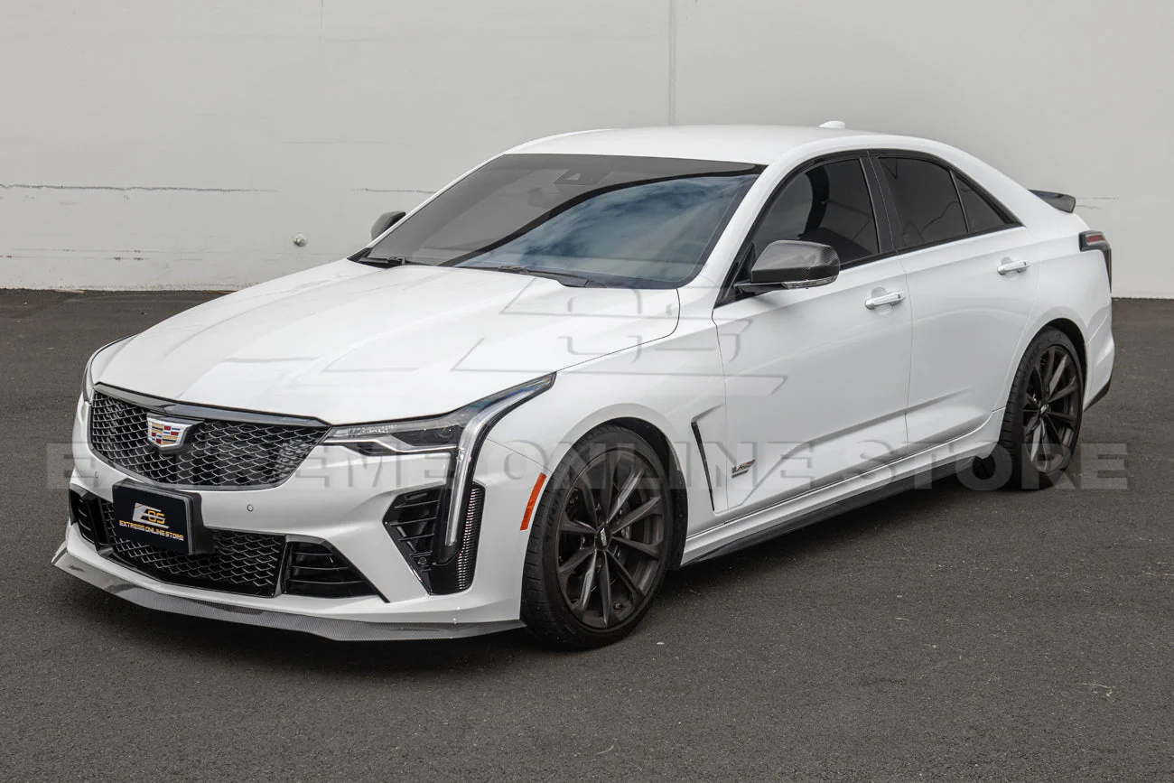 2020-Up Cadillac CT4-V Blackwing Front Lip Splitter Winglets & Side Skirts - Image 15