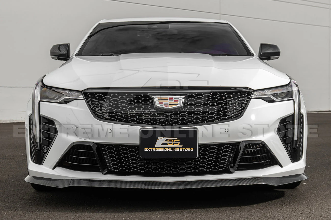 2020-Up Cadillac CT4-V Blackwing Front Lip Splitter Winglets & Side Skirts - Image 17