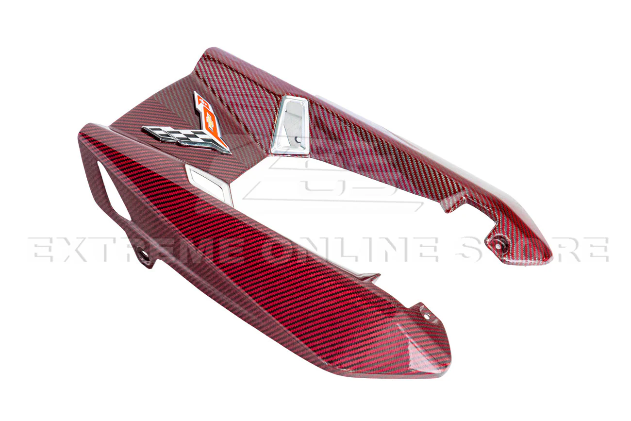 Corvette C8 Z06 Coupe DRY Red Carbon Engine & Bay Panel Cover - Image 9