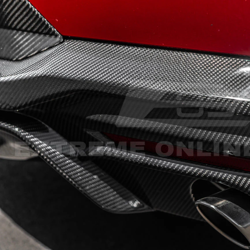 2024+ Ford Mustang GT Style Dry Carbon Fiber Rear Bumper Diffuser - Image 11