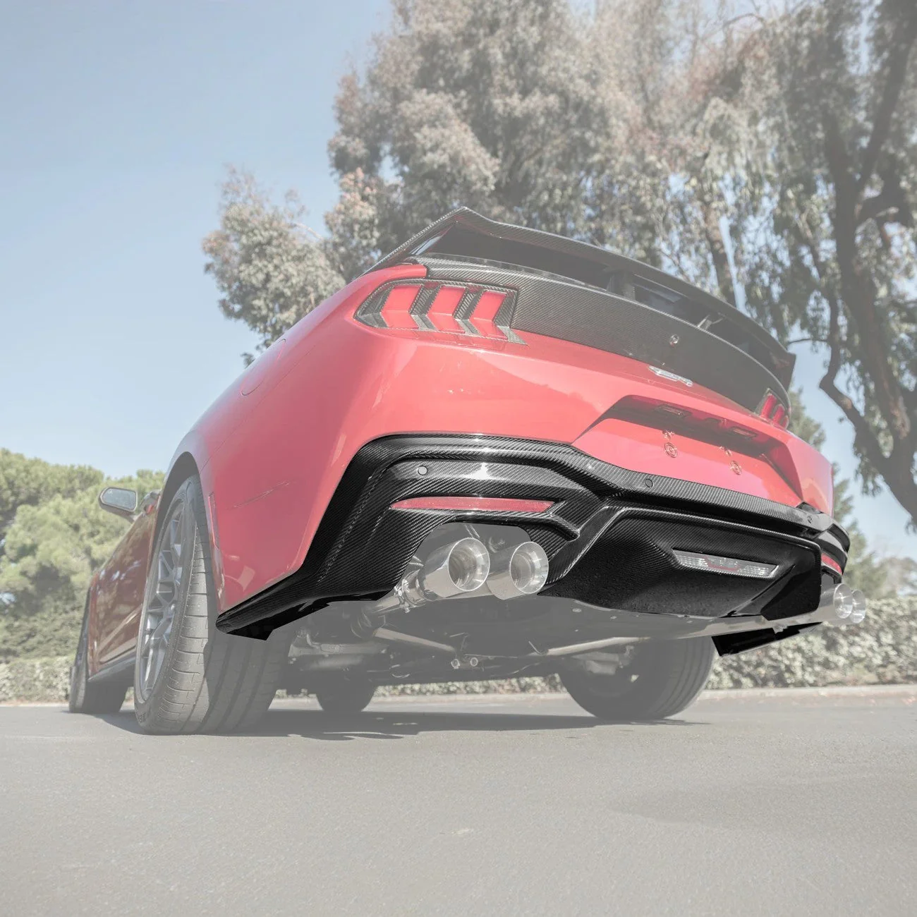 2024+ Ford Mustang GT Style Dry Carbon Fiber Rear Bumper Diffuser - Image 24