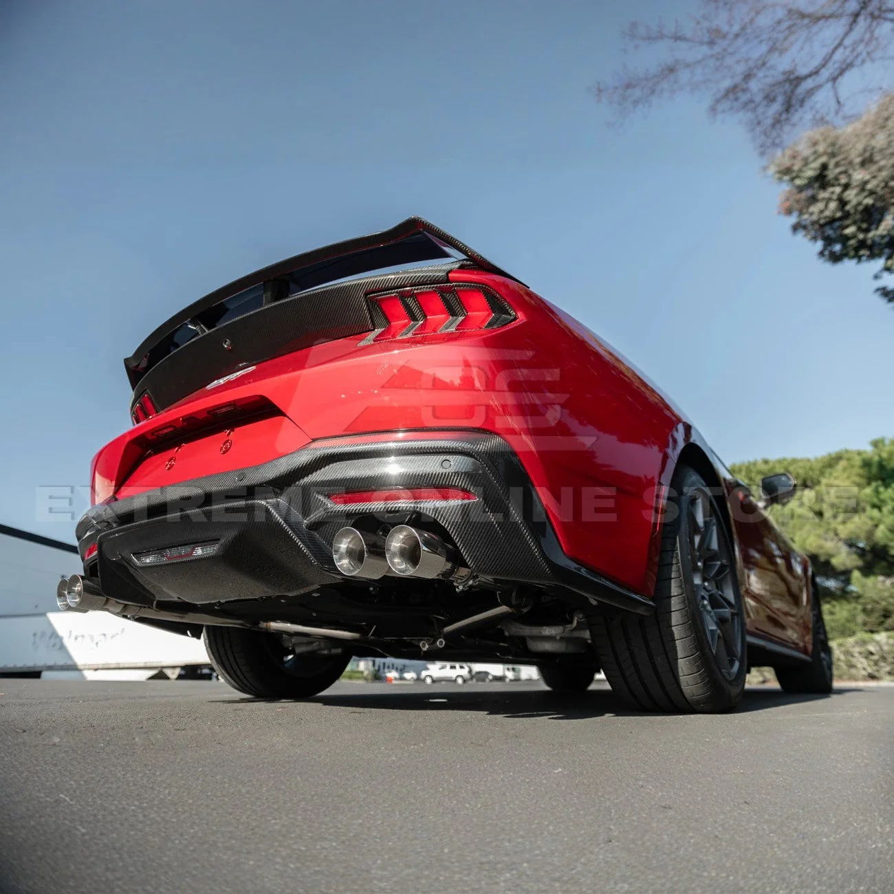 2024+ Ford Mustang GT Style Dry Carbon Fiber Rear Bumper Diffuser - Image 30