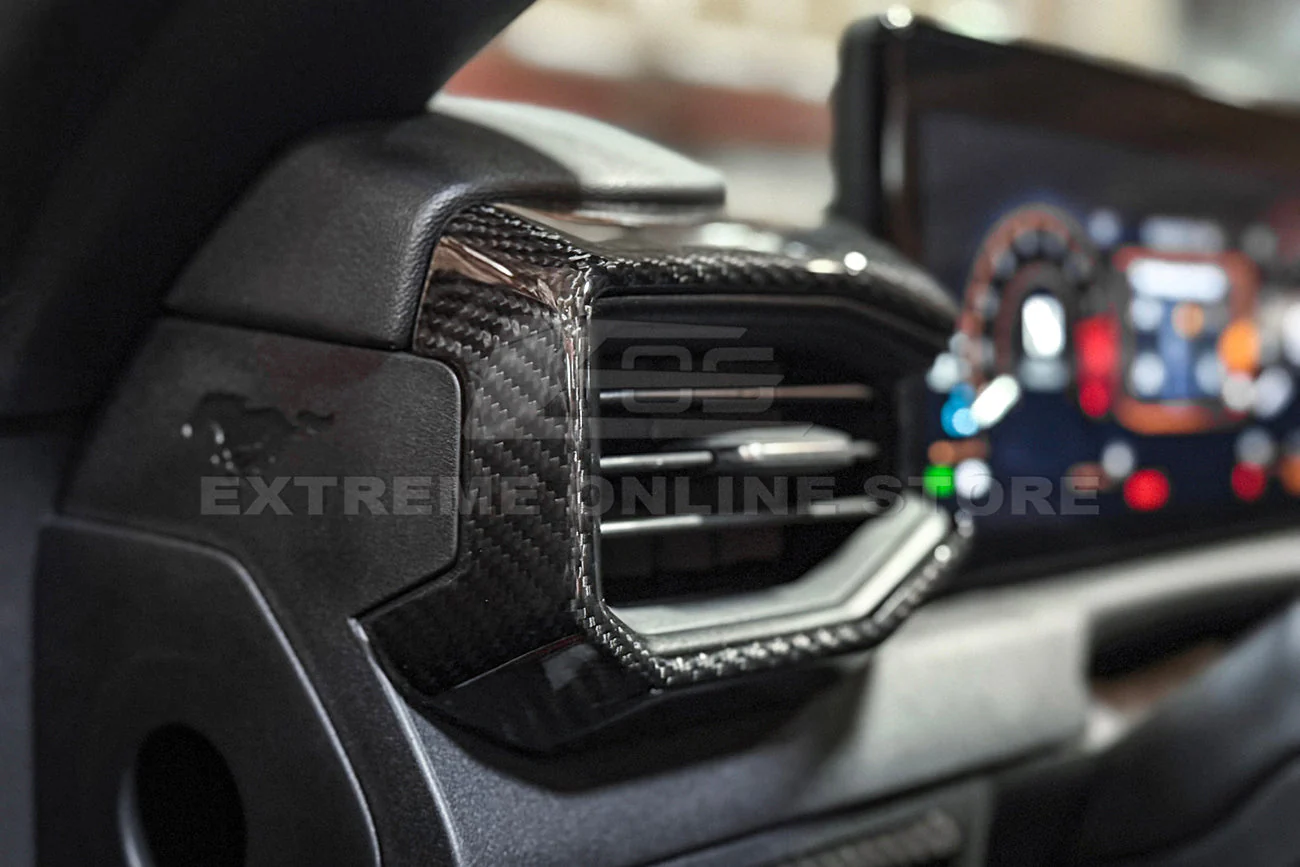 2024-Up Mustang DRY CARBON FIBER AC Outlet Trim Cover - Image 3