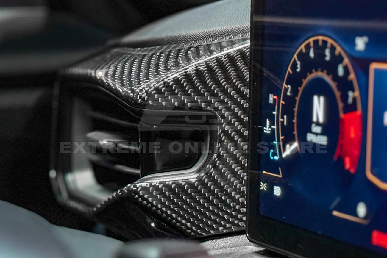 2024-Up Mustang DRY CARBON FIBER AC Outlet Trim Cover - Image 4
