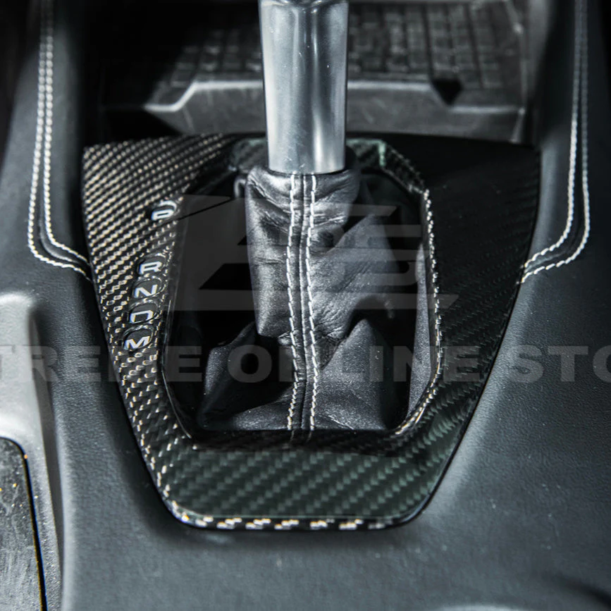 2024-Up Mustang DRY CARBON FIBER Gear Shift Panel Cover - Image 7
