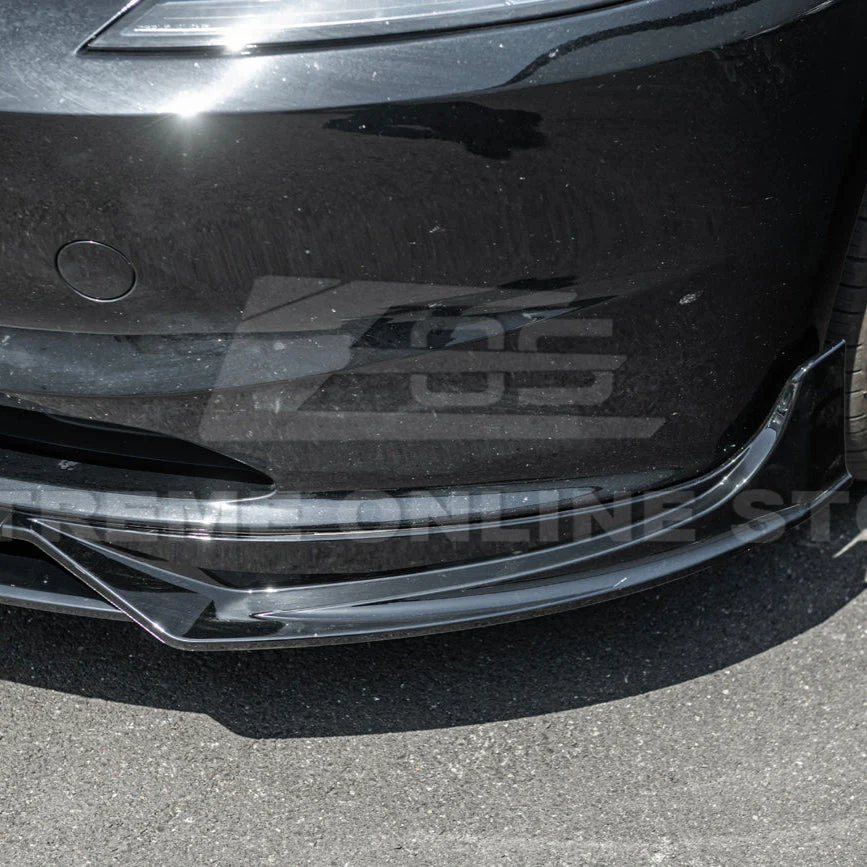 2024-Up Tesla Model 3 Track Style Front Lip Splitter - Image 11